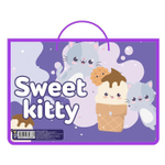 Папка А4 пласт, ручки-тесьма 335/235/55 "Sweet kitty 2024" (Пчелка)