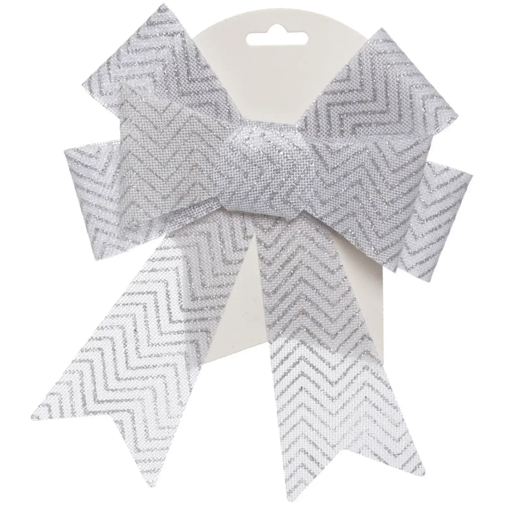 Бант на ёлку «Вошебный день» 16*21 см, Белый