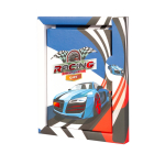 Записная книжка в футляре, 11 см * 15 см, 7БЦ, Alingar, ламинация, тиснение, замочек, линия, 50 л., "Автомобиль синий"