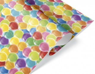 Бумага глянцевая 70*100см Красочные шарики /1 лист