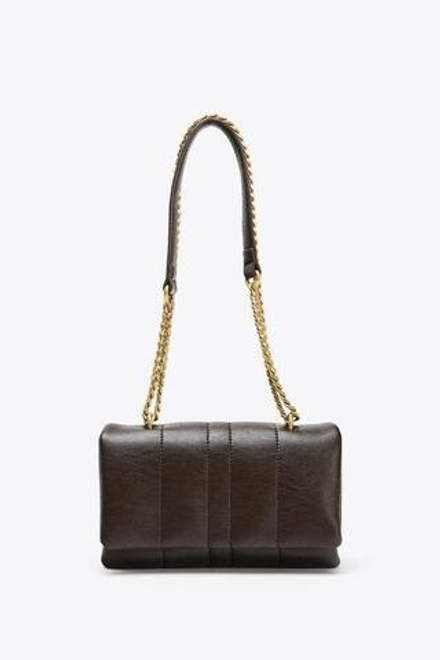 ZARA СТЕГАНАЯ МИНИ-СУМКА ЧЕРЕЗ ПЛЕЧО, ШОКОЛАДНЫЙ