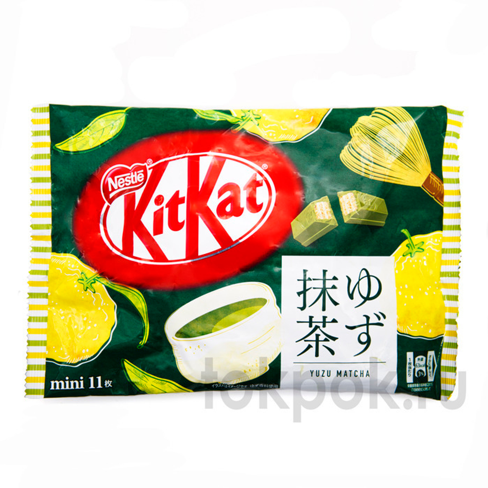Кит кат со вкусом цитруса юдзу и матча Kit-Kat Yuzu Matcha