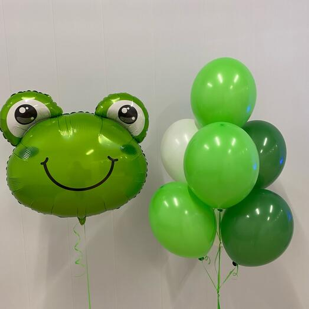 Шар (27''/69 см) Фигура, Голова, Веселая Лягушка