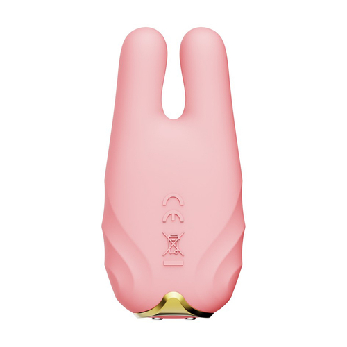 Розовые виброзажимы на соски с пультом ДУ и управлением через приложение Zalo Nave Vibrating Nipple Clamps Coral Pink