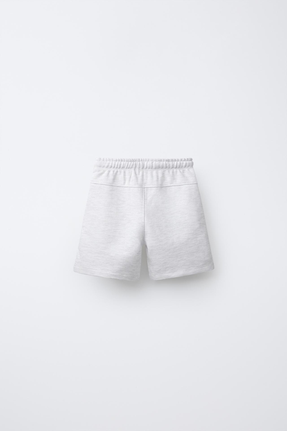 ZARA ШОРТЫ ИЗ МЯГКОЙ ТКАНИ С РЕЛЬЕФНОЙ НАДПИСЬЮ, СЕРЫЙ С МЕЛАНЖЕВЫМ ЭФФЕКТОМ