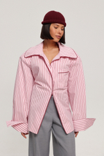 Рубашка в полоску с кантами