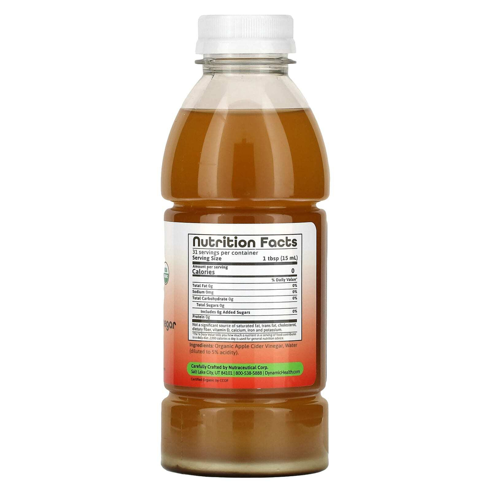 Dynamic Health, яблочный уксус с уксусной маткой, пластиковая упаковка, 473 мл (16 жидк. унций)