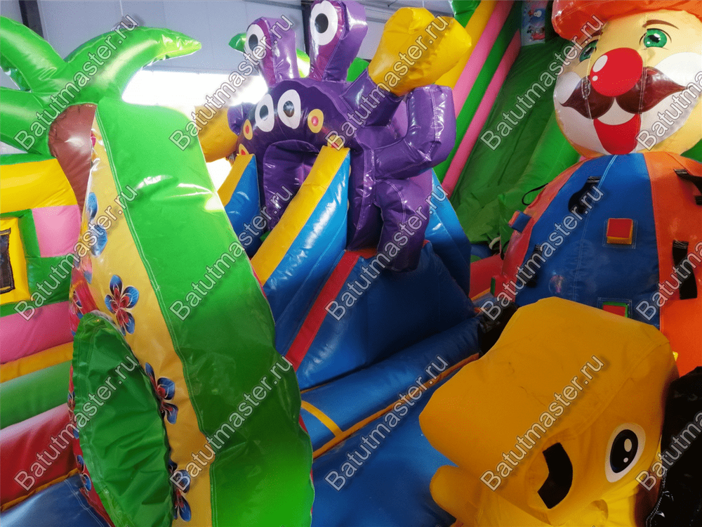 Коммерческий батут "В гостях у дельфинов", 10*5*5 м, с окнами