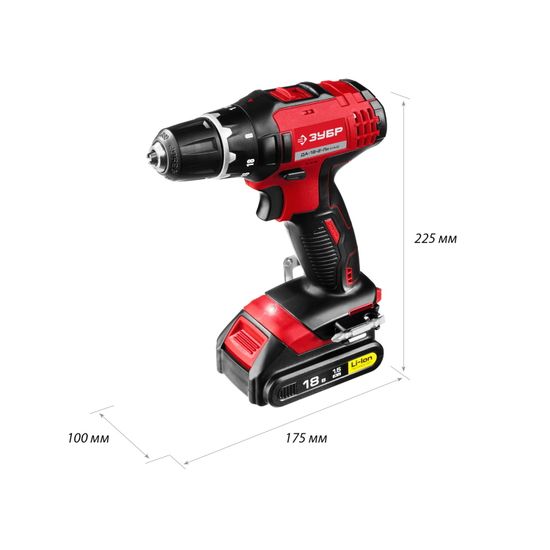 Аккумуляторный шуруповерт "ЗУБР" ДА-18-2-Ли КНМ2