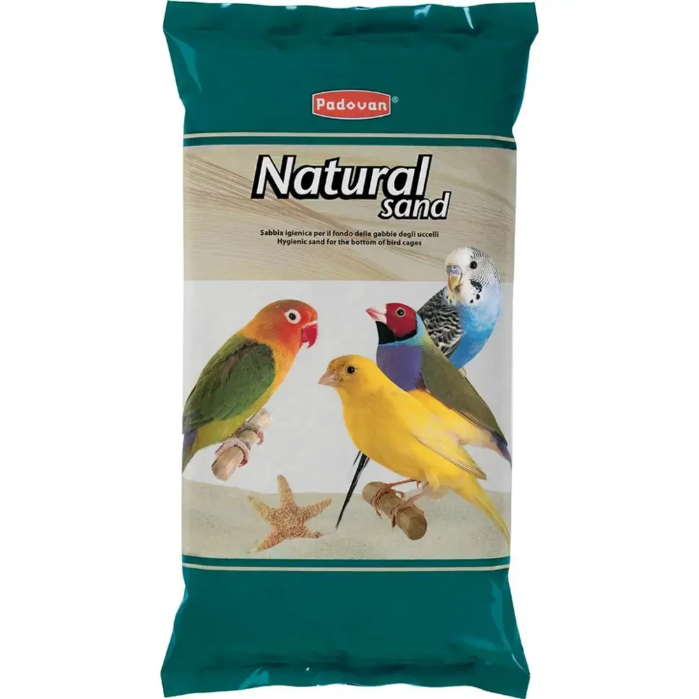 Padovan natural sand наполнитель гигиенический гранулят для дна птичьих клеток - 5 кг