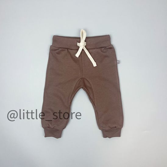 Брюки "Облака" из футера с начесом, Кофейные