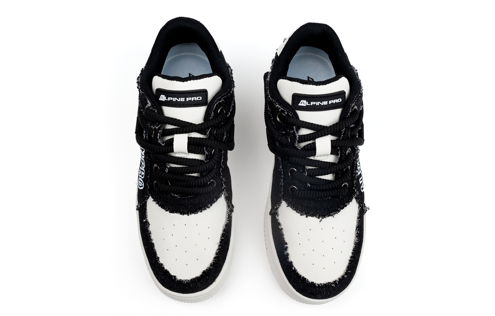 ALPINE PRO Textile, Leather Stylish Skateboarding Shoes Women"s Black White