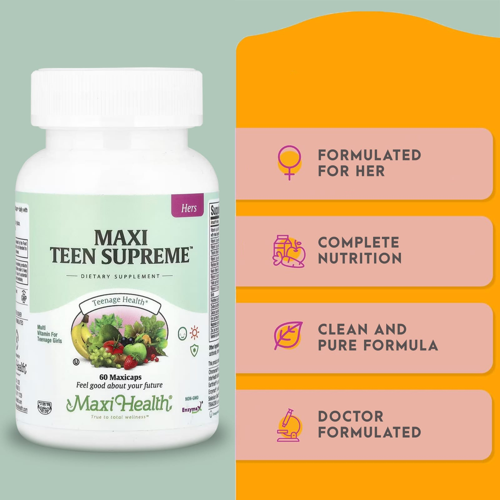 Maxi Health, Maxi Teen Supreme ™, для нее, 60 капсул