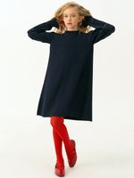 Платье для девочки с длинным рукавом AT1039 синий