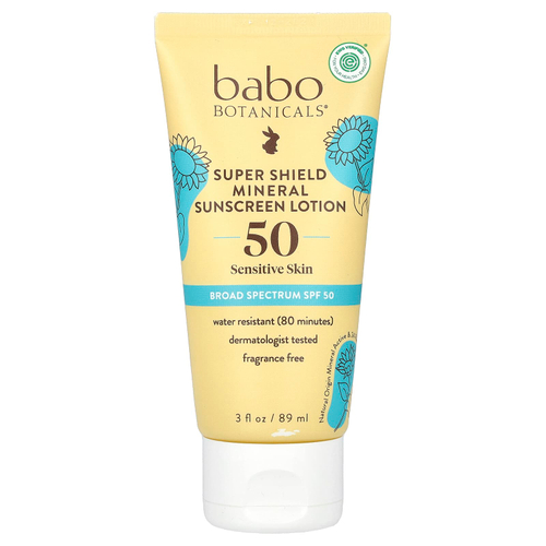 Babo Botanicals, Чистое минеральное солнцезащитное средство, SPF 50, без отдушек, 89 мл (3 жидк. унц.)