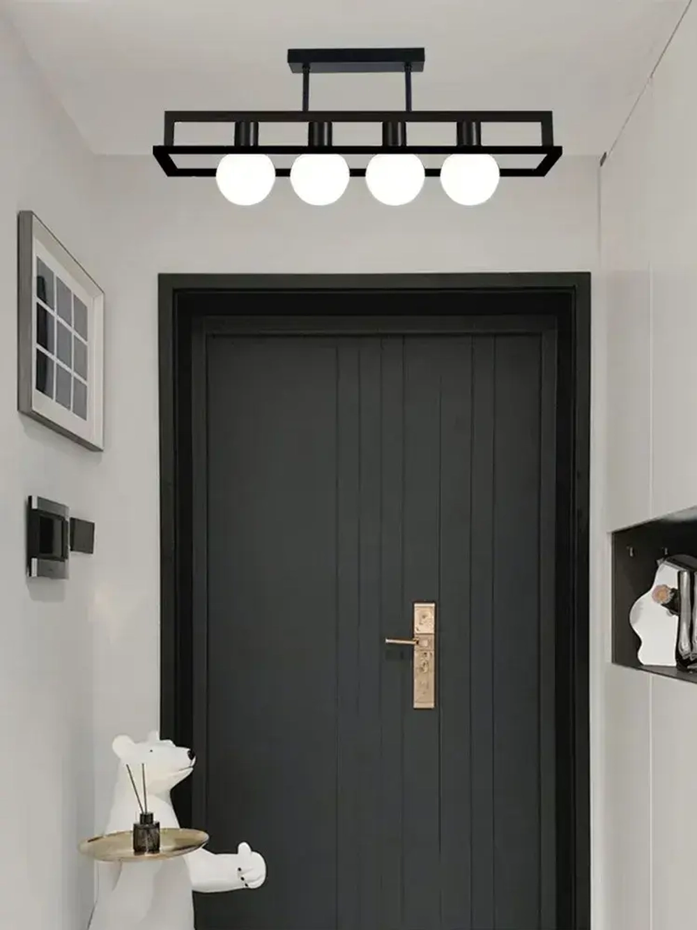 Люстра потолочная на кухню,в гостиную,светильник лофт,черный,E27,AYHOME