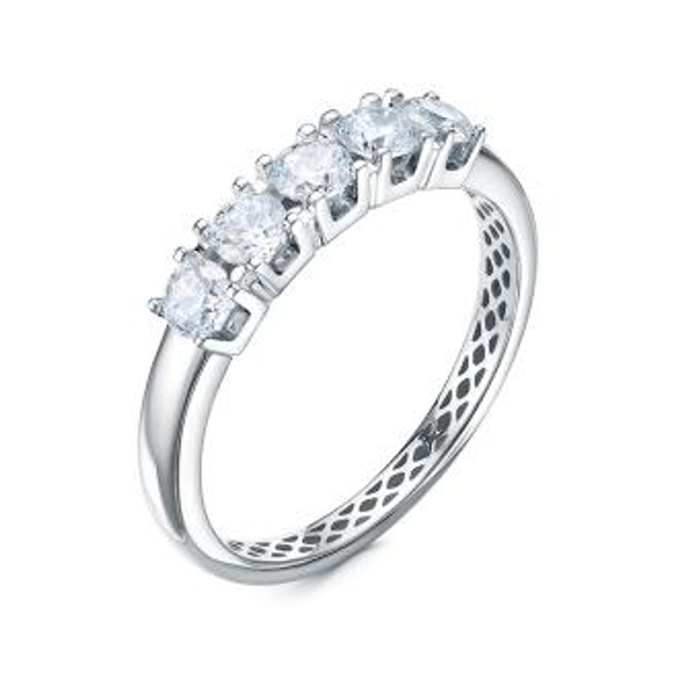 Кольцо из серебра с фианитами