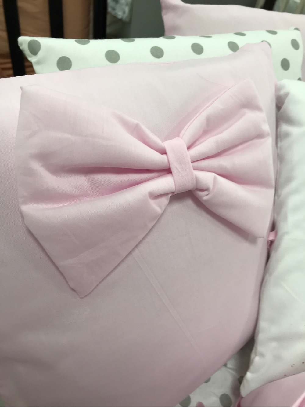 Комплект в кроватку 18 предметов "Мишка в платье розовый", сатин