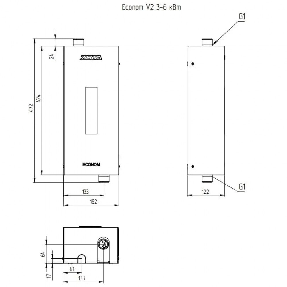 Электрический котел Zota Econom V2-4,5