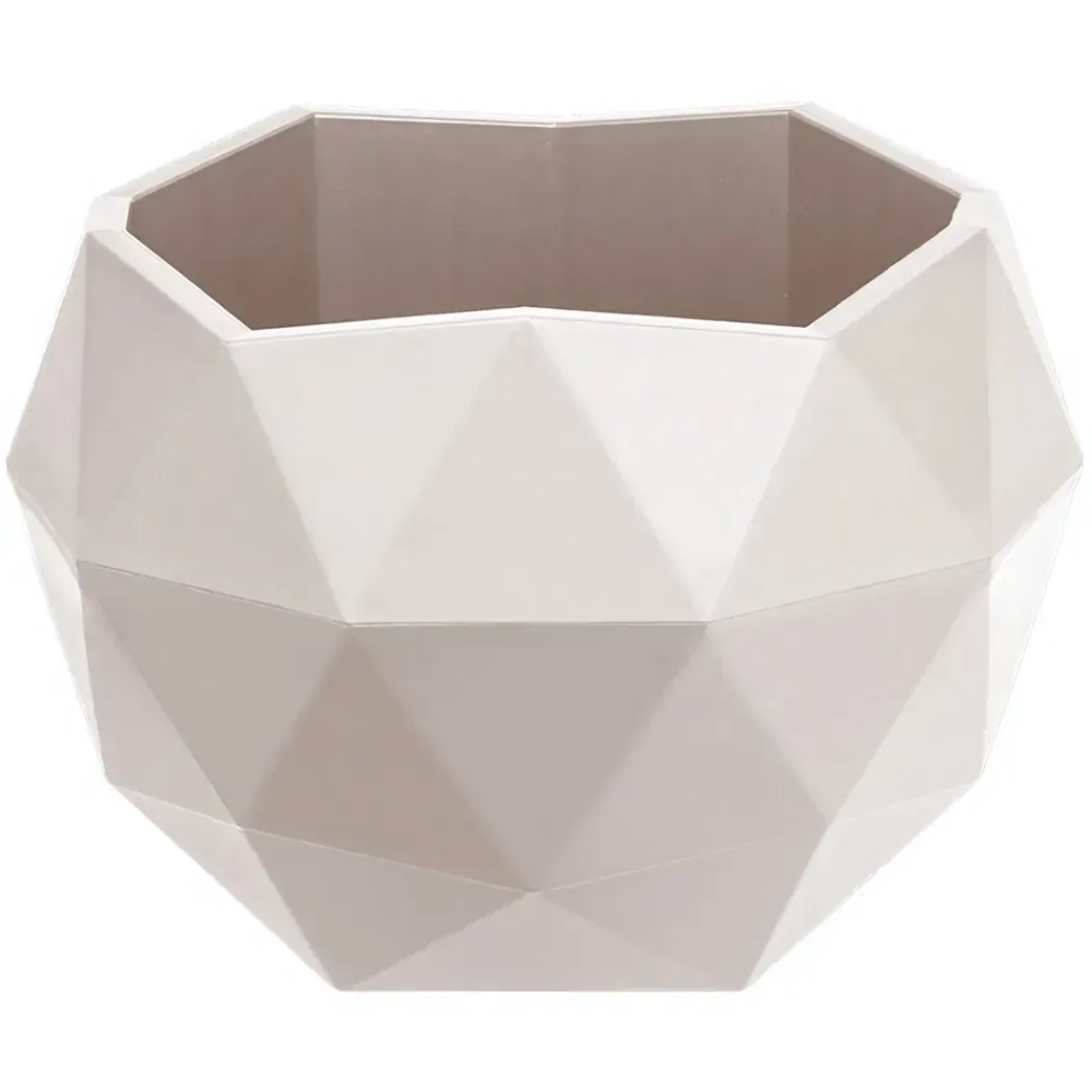 Кашпо для цветов пластиковое 0,45л d-12,3см «Топаз» Кремовый