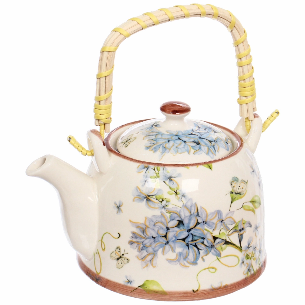 Чайник заварочный керамический 700мл с ситом «Сирень»