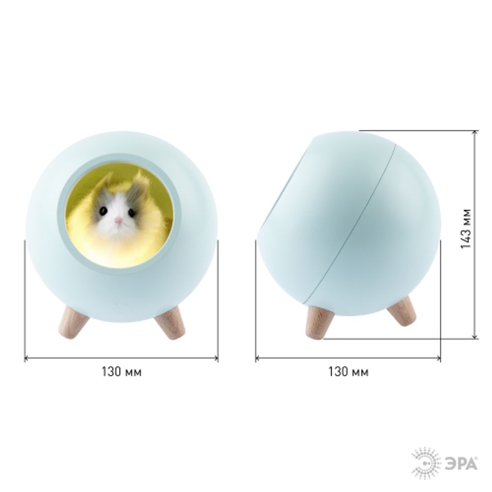 Ночник - светильник светодиодный ЭРА NLED-468-1W-GR хомяк зеленый