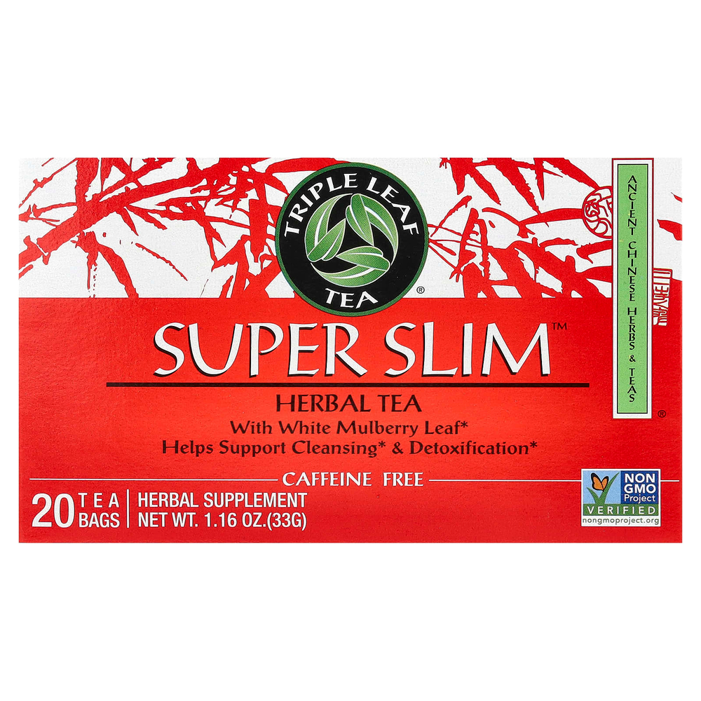Triple Leaf Tea, Super Slim, травяной чай, без кофеина, 20 чайных пакетиков, 33 г (1,16 унции)