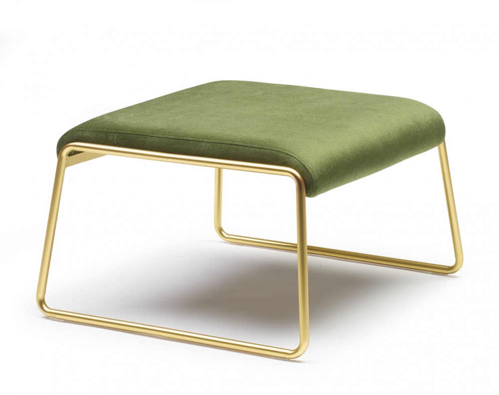 Пуф с обивкой Scab Design Lisa Lounge Pouf, сатинированная латунь, зеленый