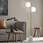 Напольный светильник со стеклянным плафоном 01158/2 латунь