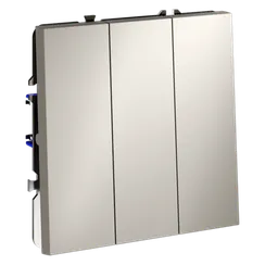 Выключатель встраиваемый VOLTUM S70 трехклавишный 10А, (кашемир) vls030103