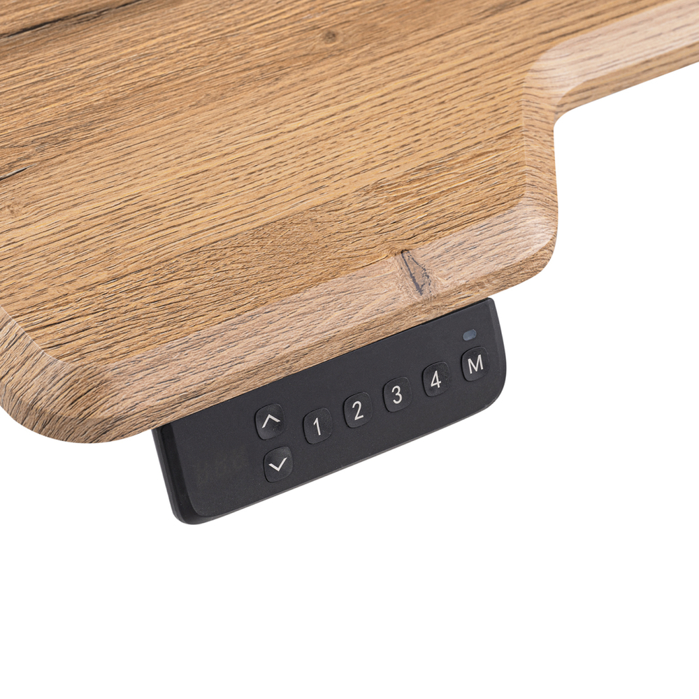 Компьютерный стол Woodville Маркос с механизмом подъема 120х75х75 дуб вотан, черный, ножки черные