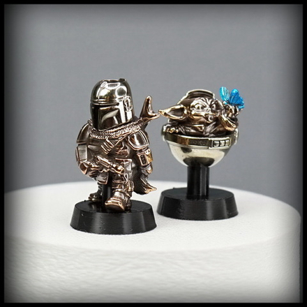 Темлячная бусина "Мандо + Грогу" для ножей , биметалл , лимитка