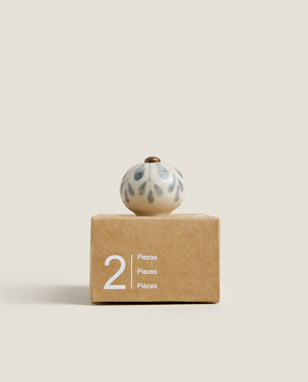 ZARA HOME МЕБЕЛЬНАЯ РУЧКА В ФОРМЕ ЦВЕТКА (НАБОР ИЗ 2 ШТ.), СИНИЙ