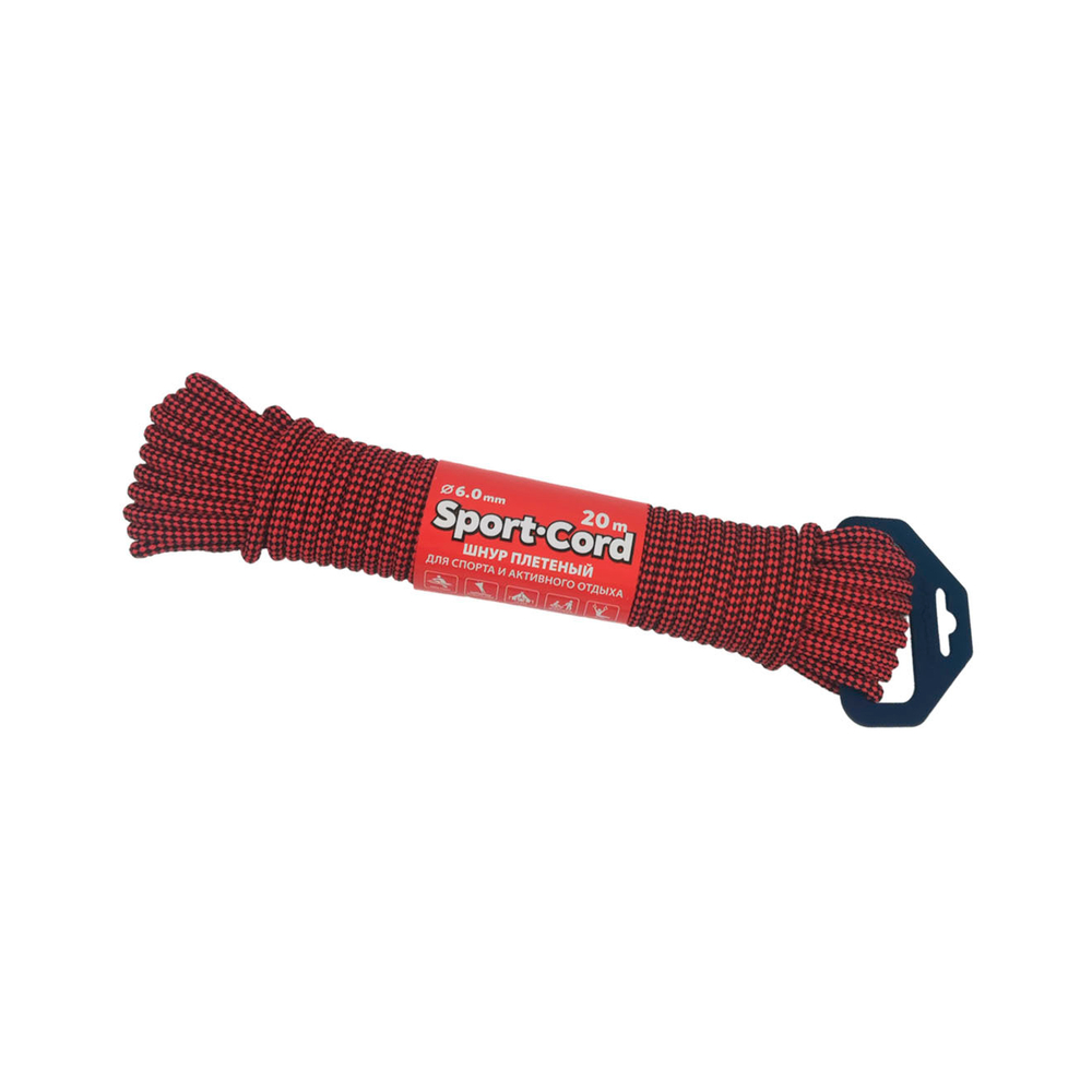 Шнур плетеный Sport Cord  6,0м, 600 кг, 20, двухцветный, евромоток