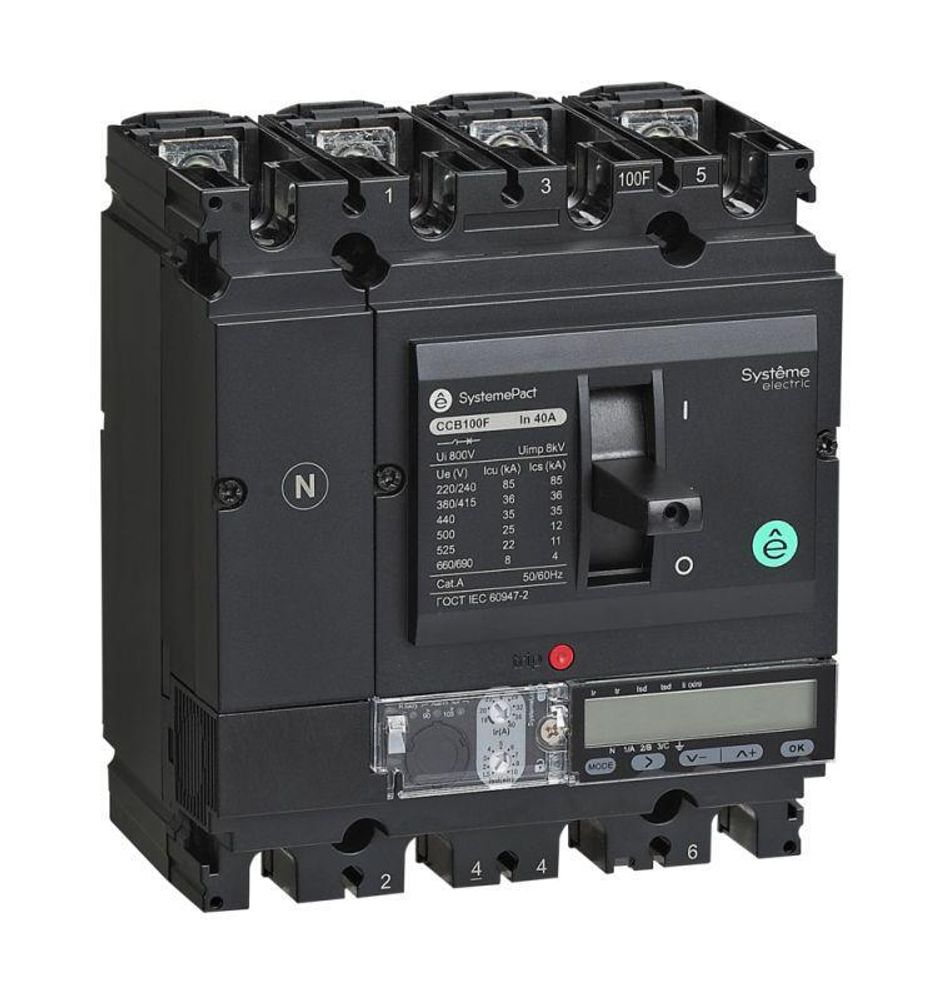 Выключатель автоматический SPC100 150кА S5.2E 4P4D 40А SE SPC100L04052E4DFC