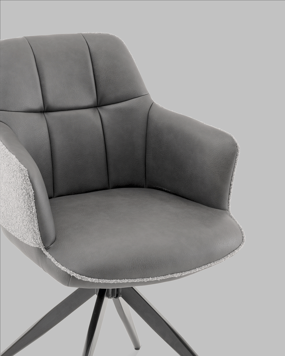 Стул обеденный Naya серый экокожа букле