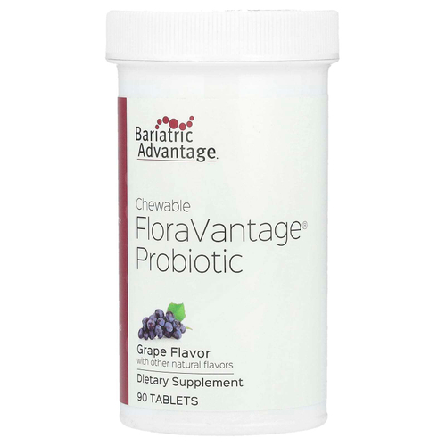 Bariatric Advantage, Жевательные пробиотики FloraVantage, виноград, 90 таблеток