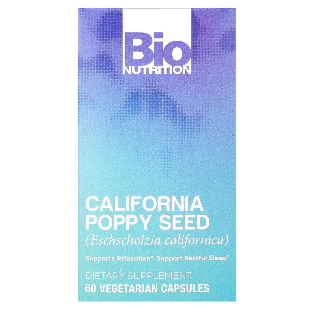 Bio Nutrition, Семена мака калифорнийского, 500 мг, 60 вегетарианских капсул