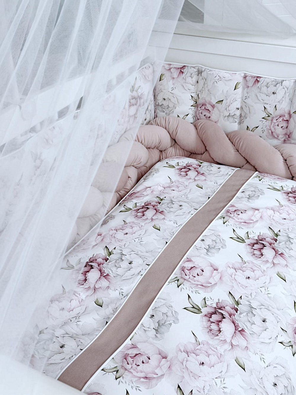 Комплект постельного белья Lepre New Lovely Roses 6 предметов 125х65 см белый/розовый