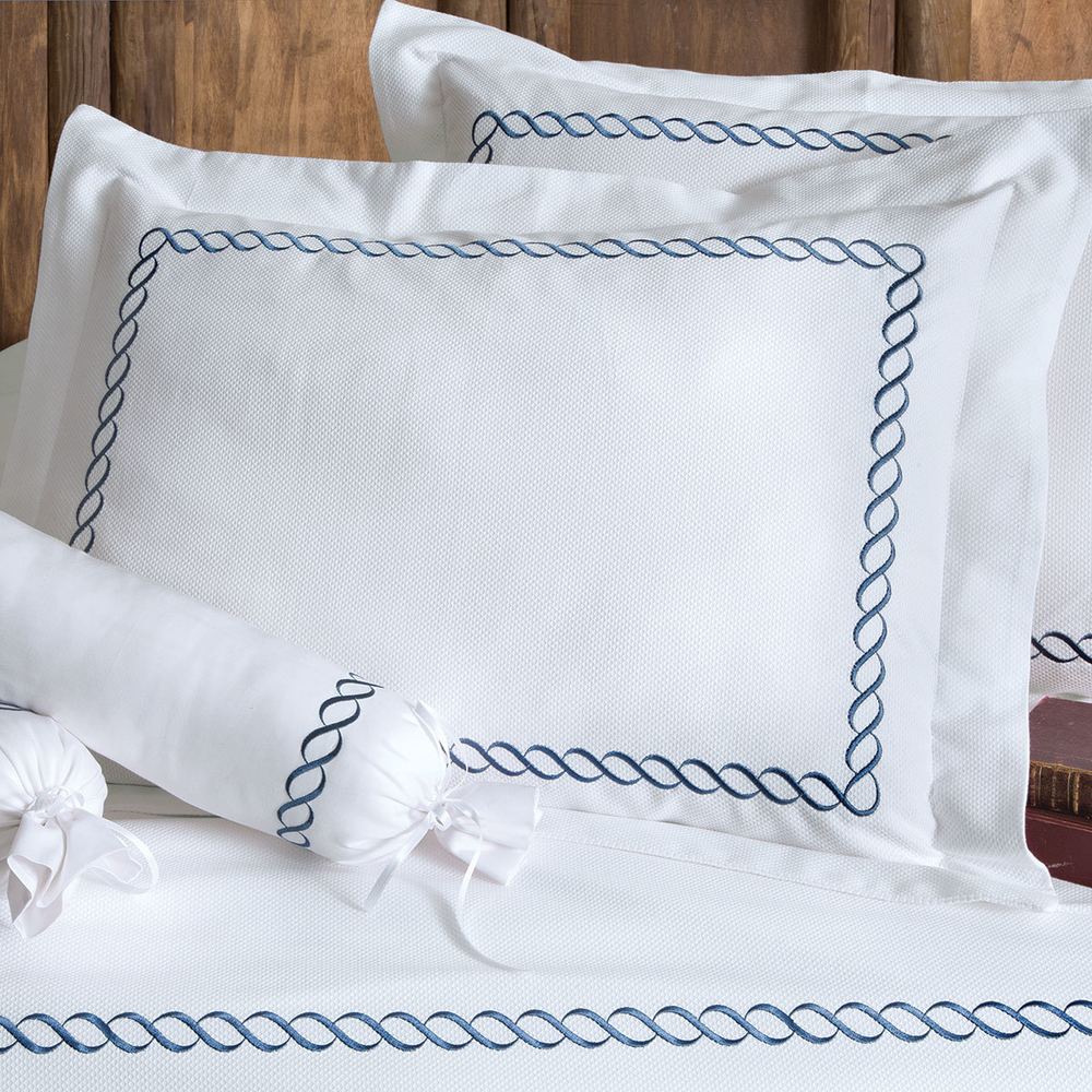 Постельное белье 2 спальное евро макси Tivolyo home Catena Nakisli синее