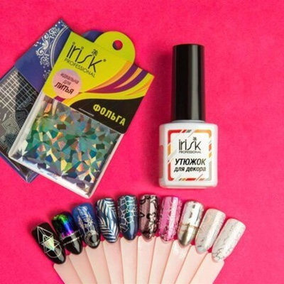 Irisk База Утюжок для разглаживания декора, фольги UV/LED, 8мл