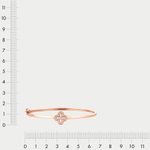 Жесткий браслет из розового золота 585 пробы для женщин с фианитами (арт. 22076)