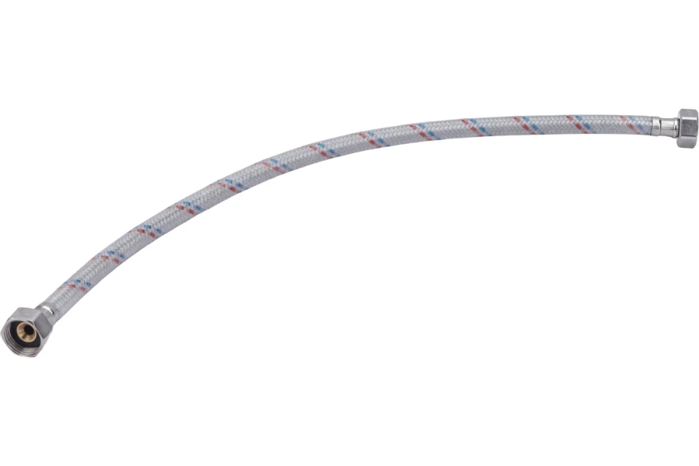 Гибкая подводка для воды ELKA (накидная гайка: сталь; оплетка нейлон; покрытие ПВХ)1/2", вр/вр, 50см