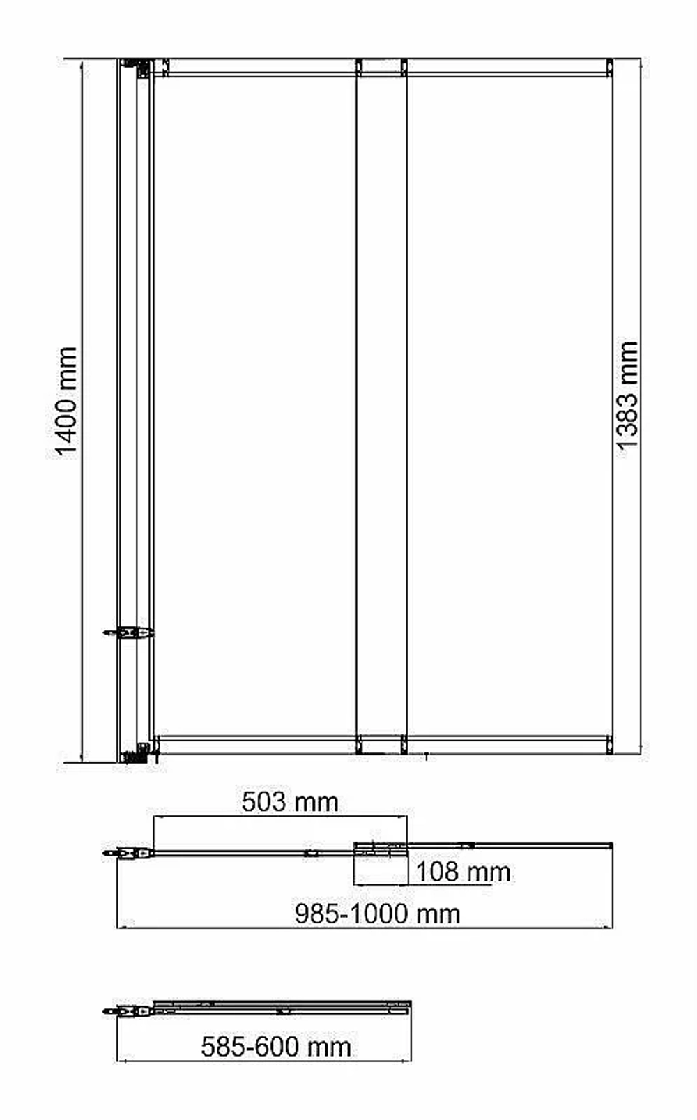 Шторка для ванной WasserKRAFT Main 41S02-WS 100x140