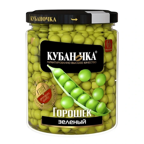 Зеленый горошек Кубаночка, 370гр ст/б