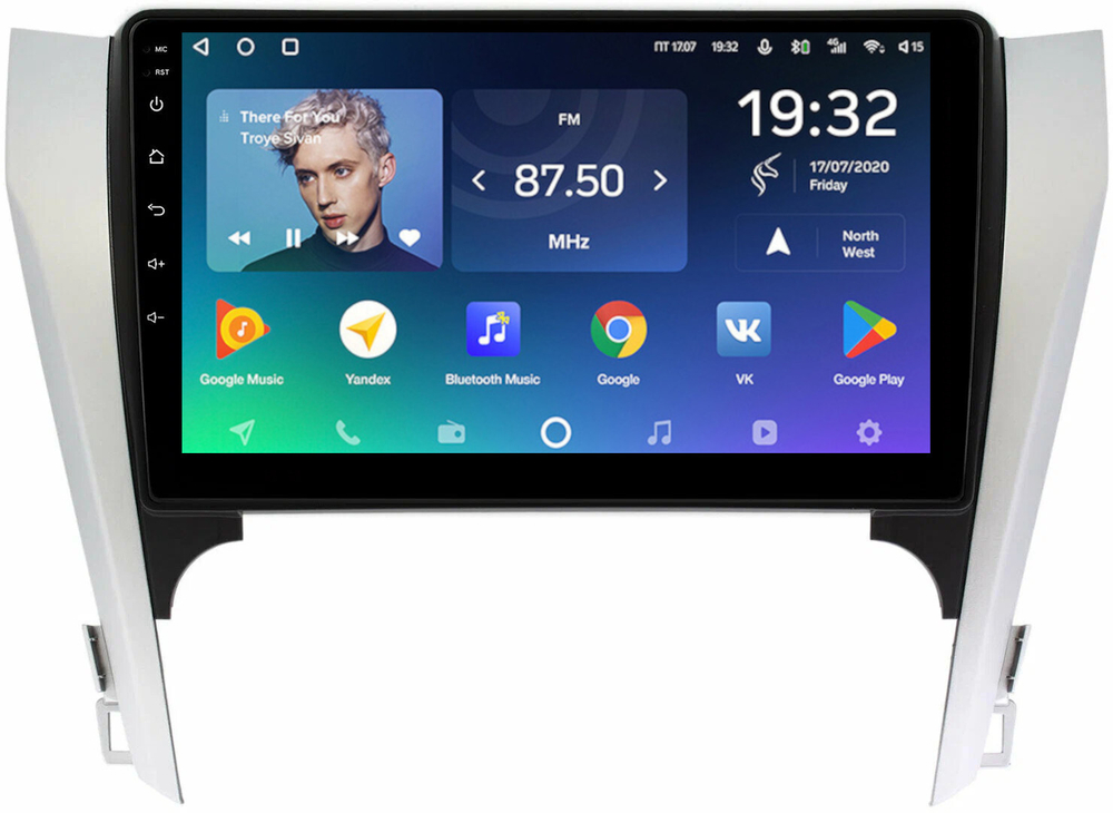 Магнитола Toyota Camry 50 2011-2014 (рамка серебристо-черная 10) - Teyes SPRO+ Android 10, ТОП процессор, 4-64, SIM-слот