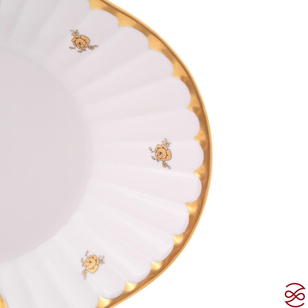 Блюдо для хлеба Queen's Crown Золотая роза 34 см