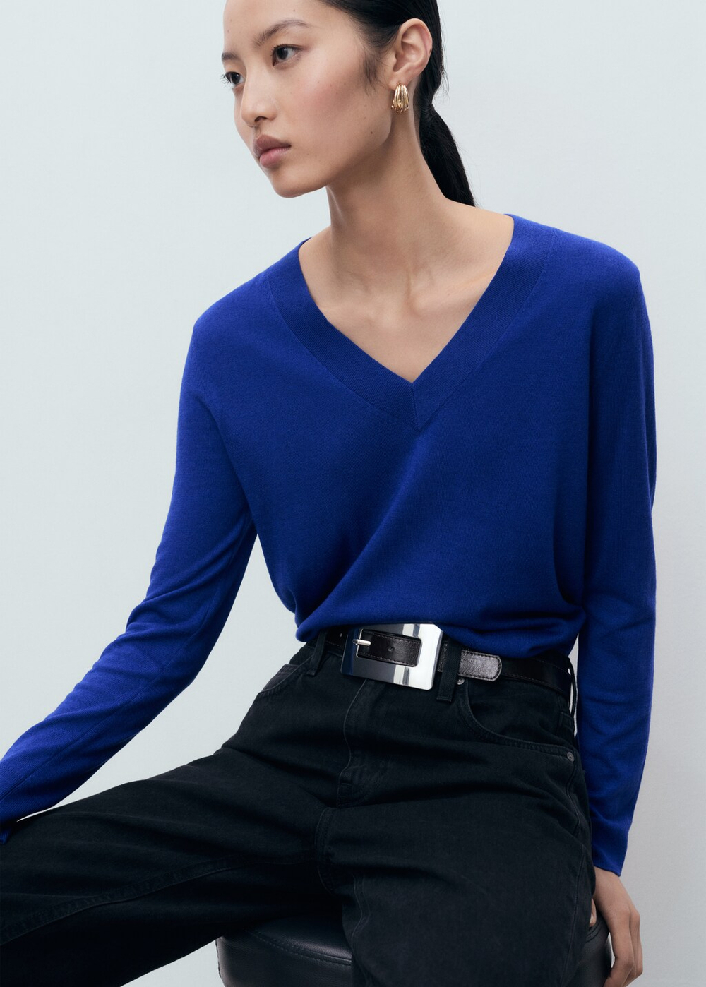 Пуловер из трикотажа