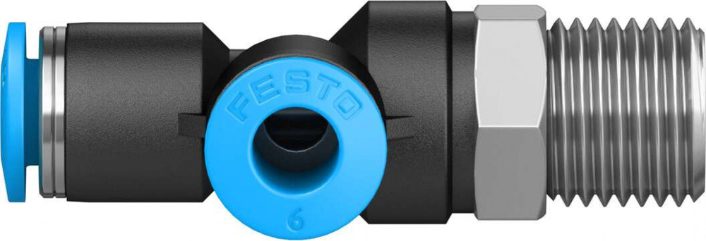 Тройник цанговый с резьбой переходной Festo QSTL-1/4-6 (комплект 10 шт)