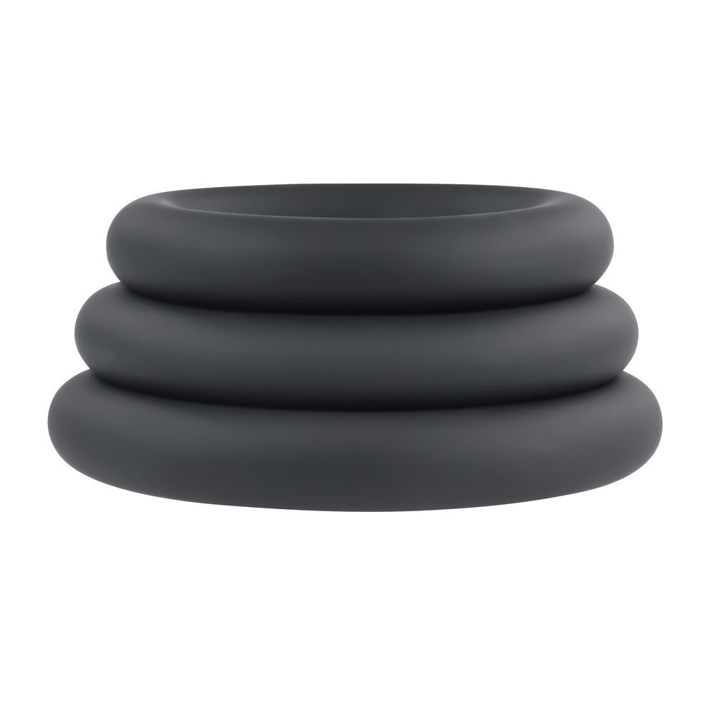 Набор из 3 черных эрекционных колец 3 Ring Circus